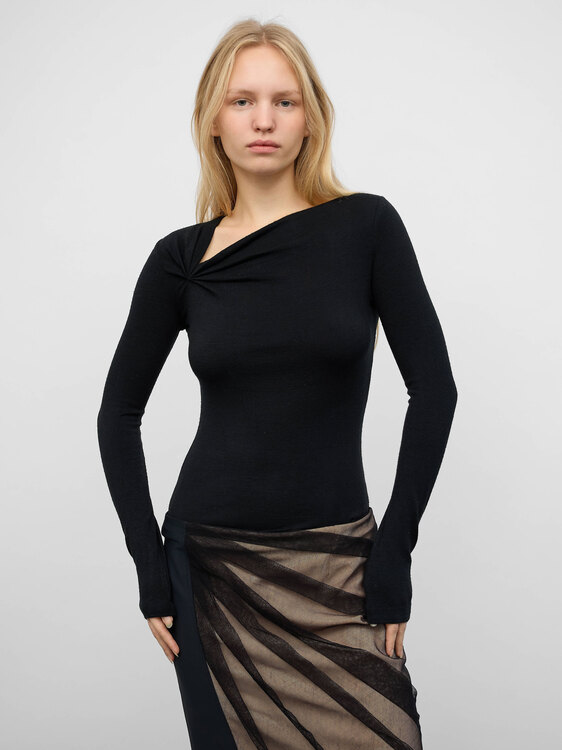 Plein Sud Draped Collar Blouse 