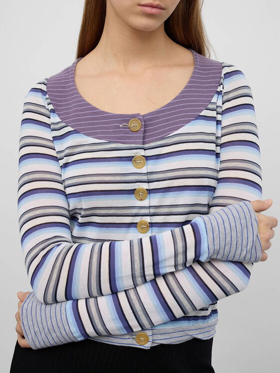 Striped Patchwork Cardigan 