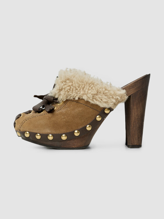 Miu Miu Shearling Clogs 