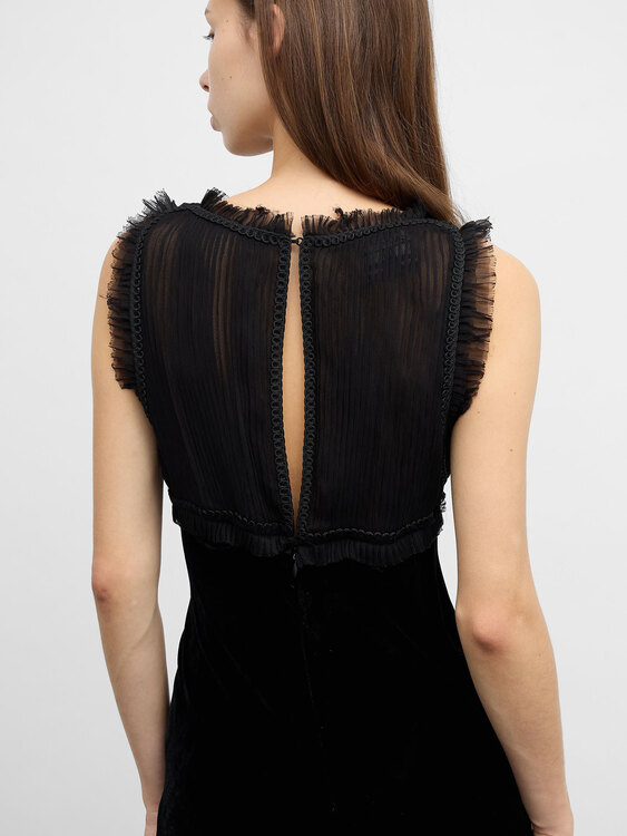 Gaultier Velvet And Chiffon Dress 