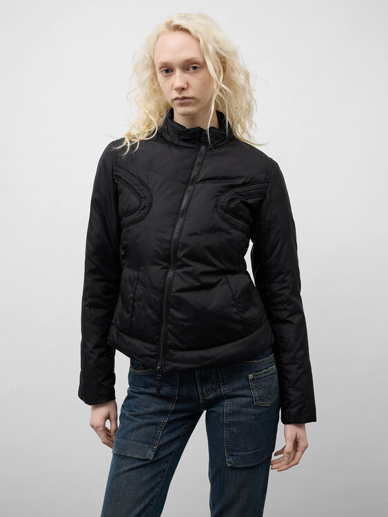 Michiko Koshino Nylon Moto Jacket 