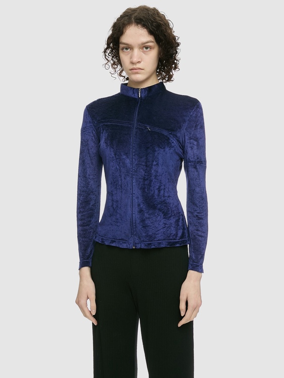 Extē Blue Velvet Cardigan 