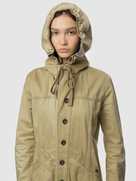 Diesel Beige Hooded Coat 