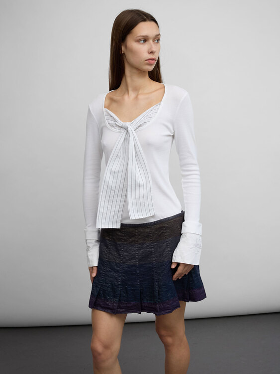 Cop Copine Tie Neck Top 