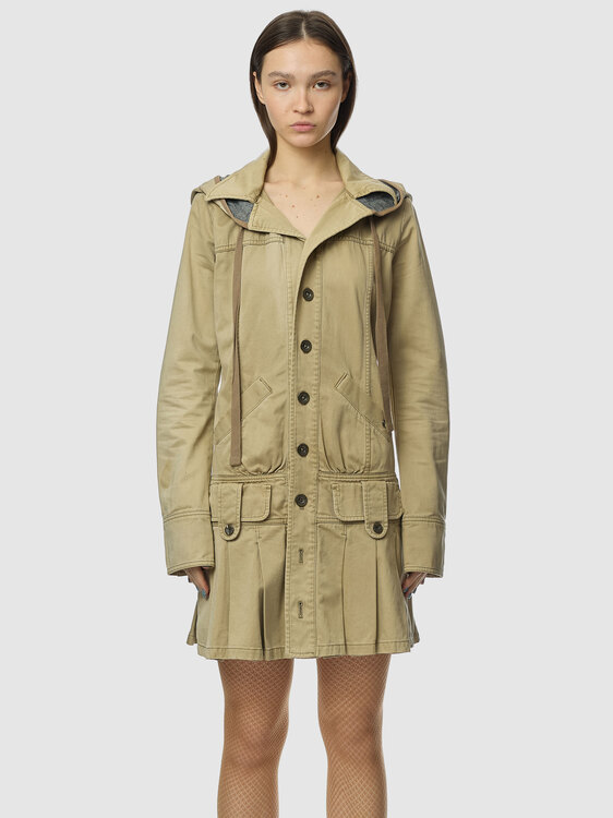 Diesel Beige Hooded Coat 
