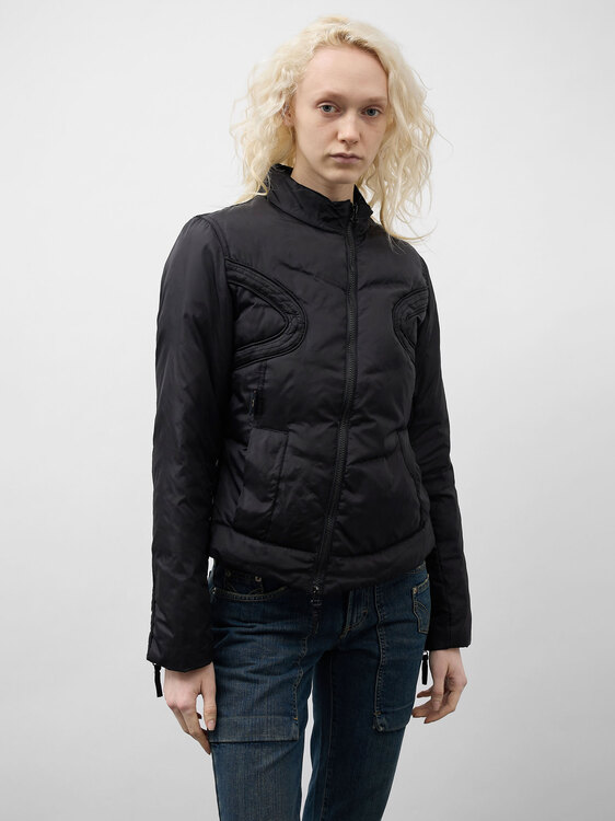 Michiko Koshino Nylon Moto Jacket 