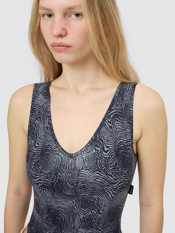 Anti-Flirt Abstract Print Bodysuit 