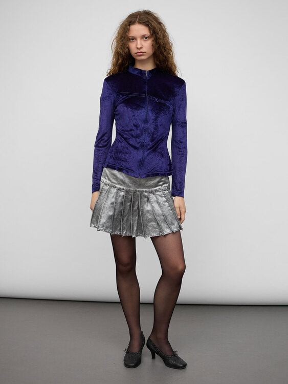 Extē Blue Velvet Cardigan 