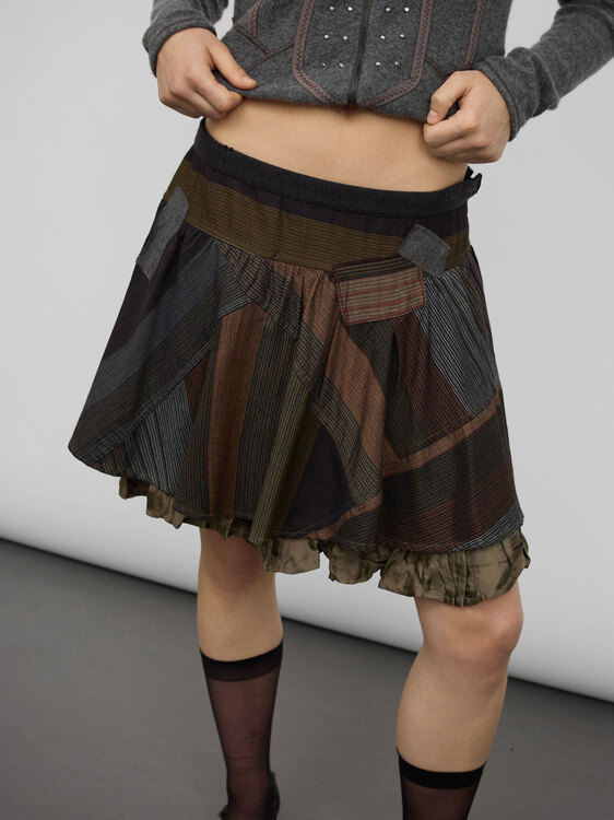 Patchwork Midi Skirt 