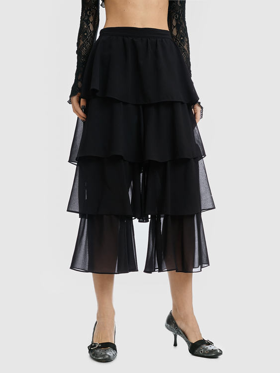 Stefanel Chiffon Flounce Trousers 
