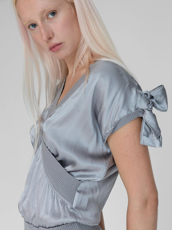 Silver-Grey Silk Top 
