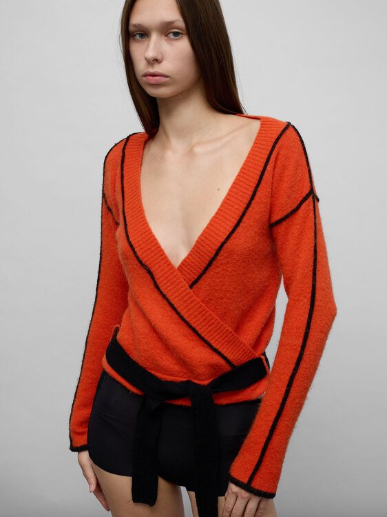 Diesel Orange Wrap Jumper 