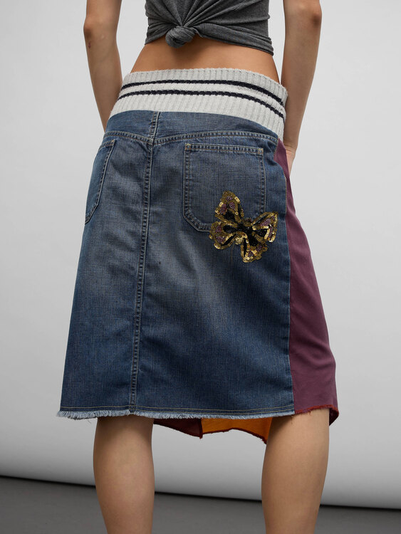 Nolita Patchwork Midi Skirt 