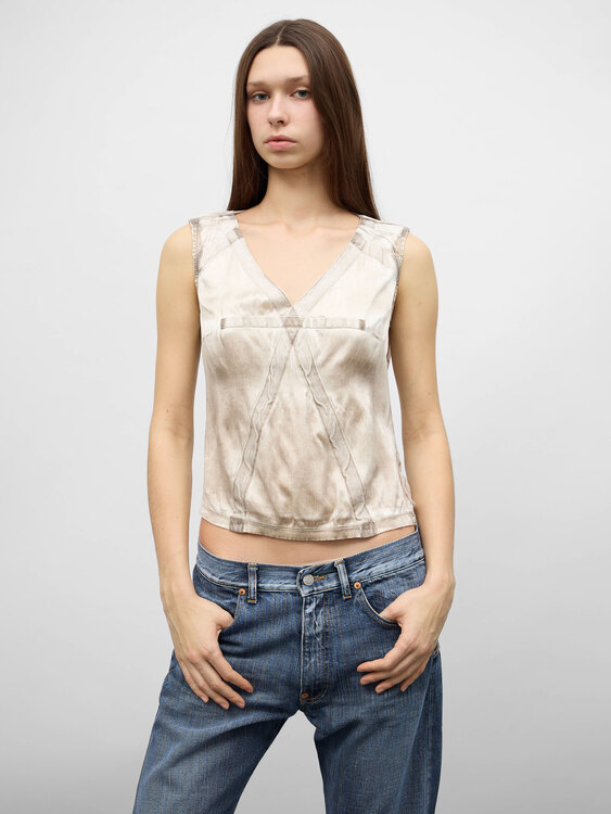 E-play Wrinkled Print Vest 