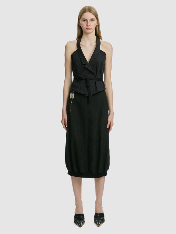 Cop Copine Pinstripe Midi Skirt 