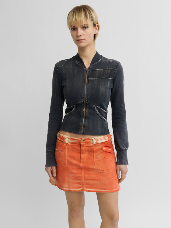 Diesel Bleached Zip-Up Cardigan 