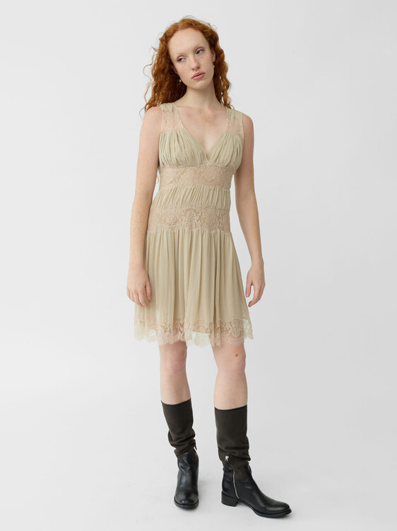 Galliano Silk And Lace Dress 