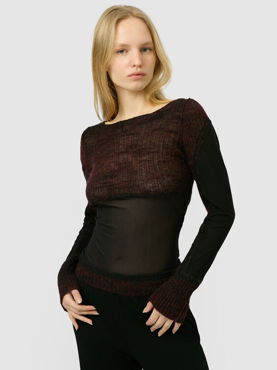 Knit And Mesh Jumper 