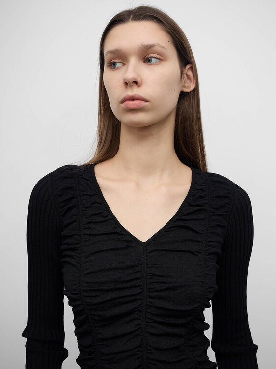 Black Knitted Blouse 