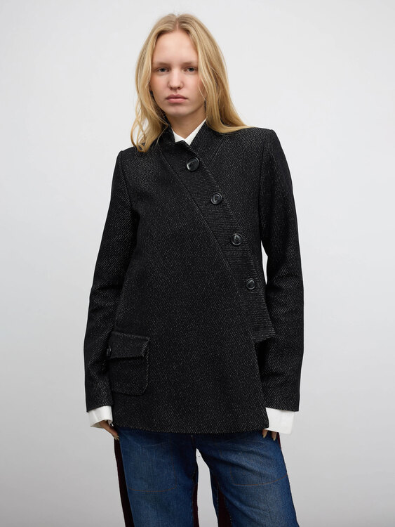 Cop Copine Asymmetrical Wool Coat 