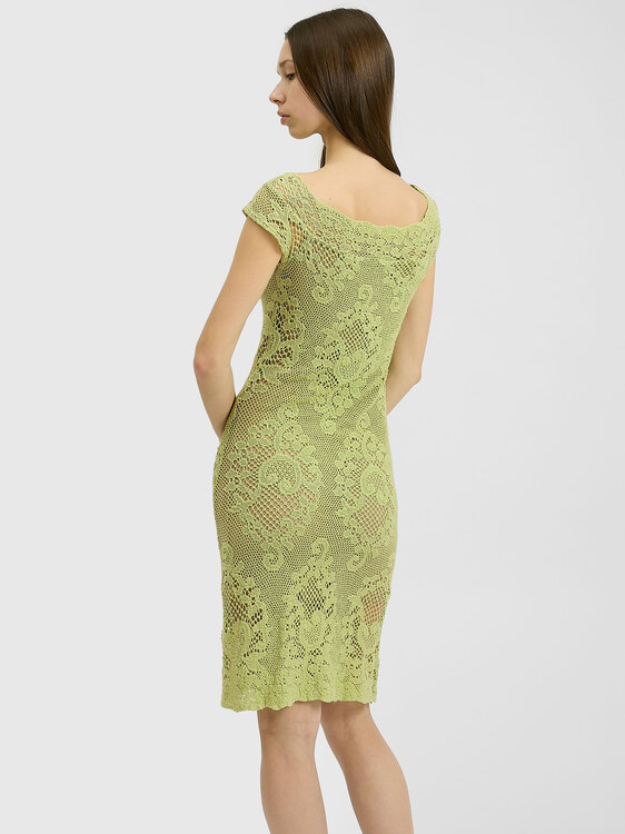 Open Knit Midi Dress 