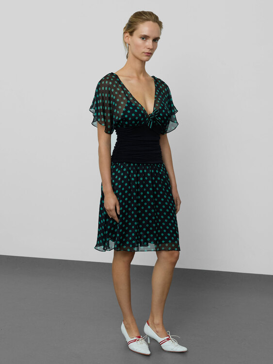 Fornarina Silk Polka Dot Dress 