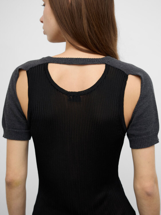 Cut-Out Details Knit Top 