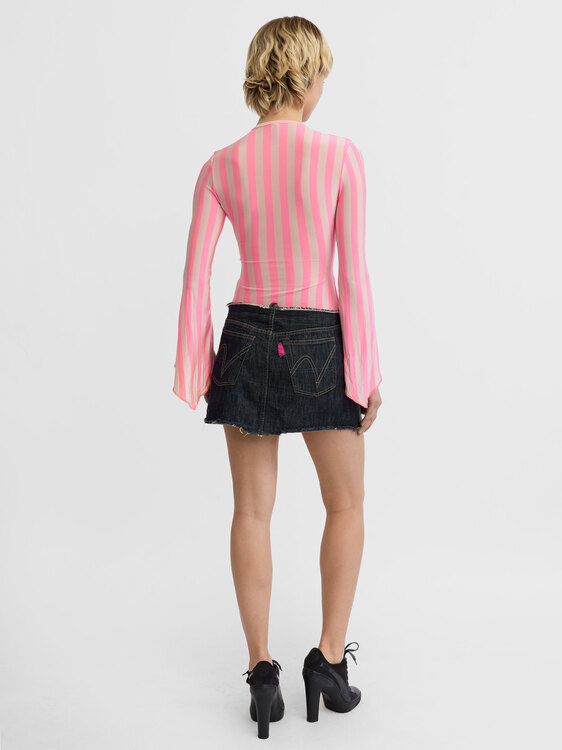 Nolita Leather & Denim Skirt 