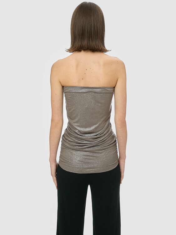 Miss Sixty Silver Strapless Top 