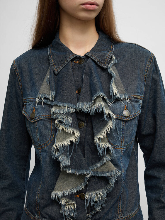 Plein Sud Frill Denim Jacket 
