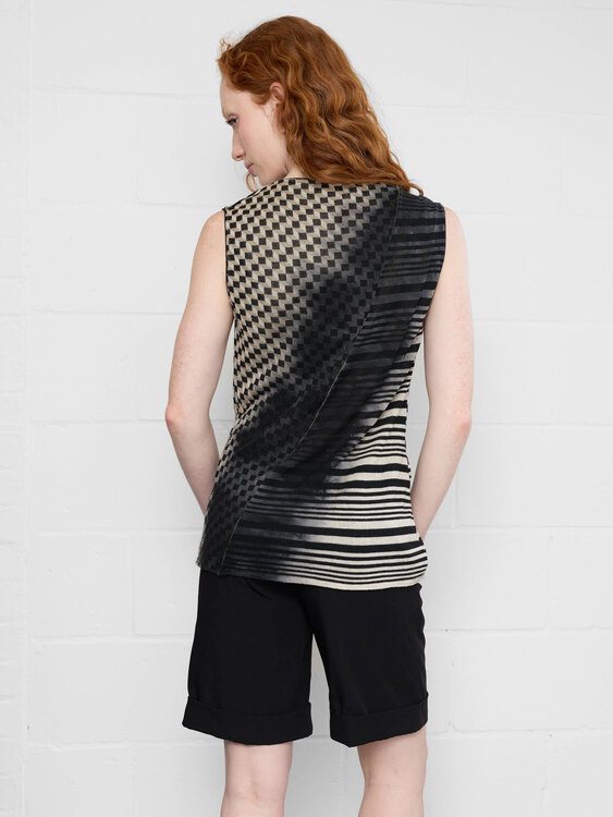 Knitted Graphic Print Top 