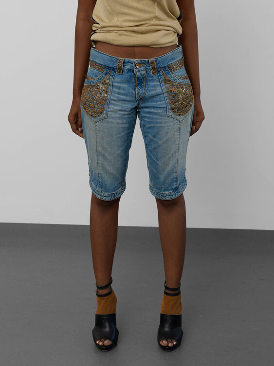 Ermanno Scervino Blue Denim Shorts 