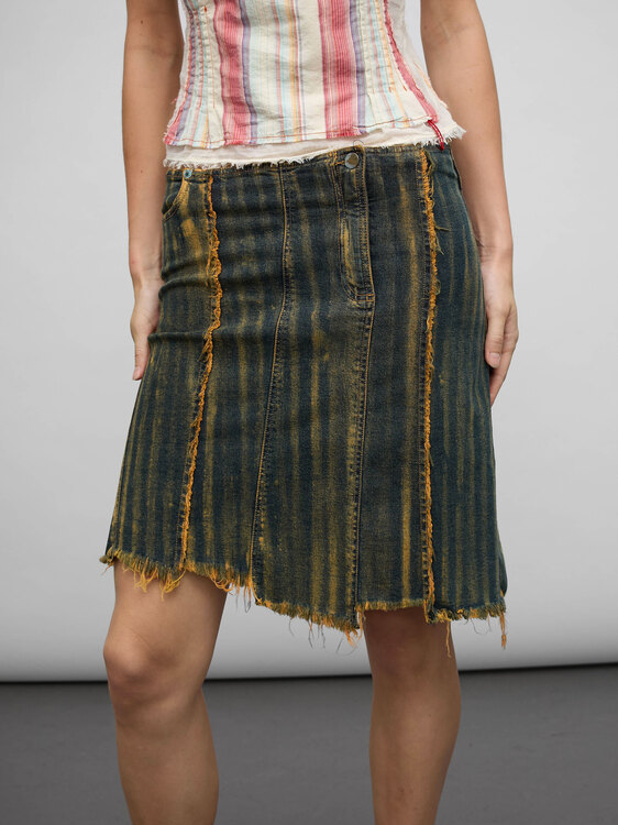 Plein Sud Denim Midi Skirt 