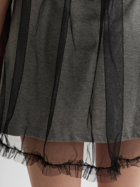 Valentino Cotton And Mesh Mini Dress 