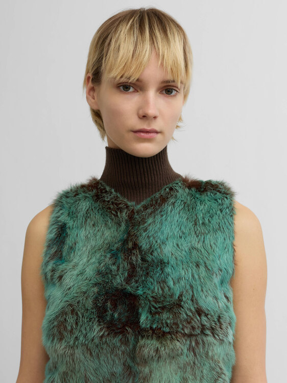 Fur and Knit Vest 