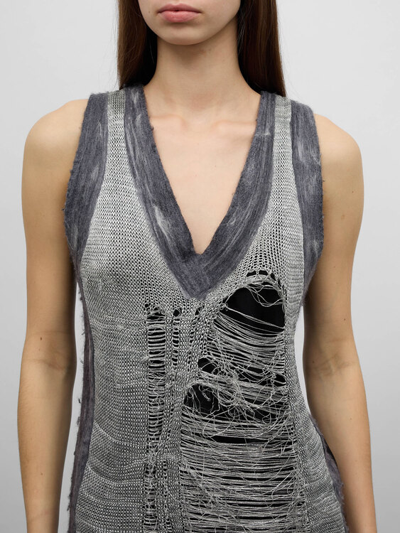 Ripped Effect Mini Dress 