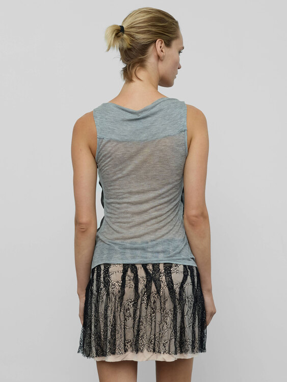 Grey Layered Sleeveless Top 
