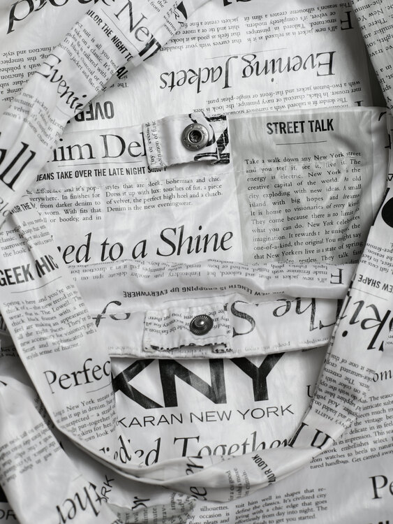 DKNY Newspaper Print Tote Bag 