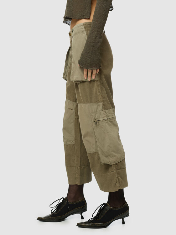Khaki Corduroy Cargo Pants 