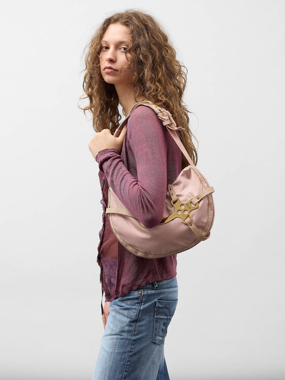 Cavalli Pink Shoulder Bag 