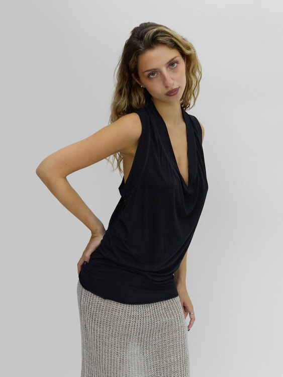 Michiko Koshino Draped Racerback Top 