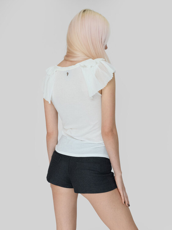 White Frilled Top 