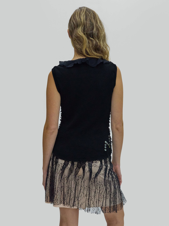 Nolita Black Fuzzy Knit Top 