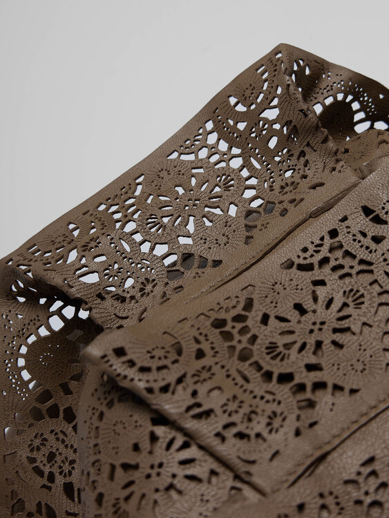 Blumarine Taupe Leather Handbag 