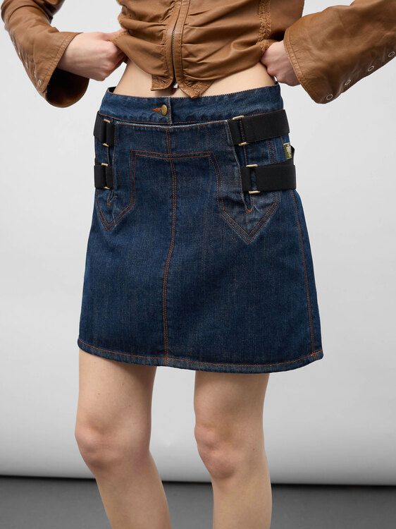 Gaultier Bondage Denim Skirt 