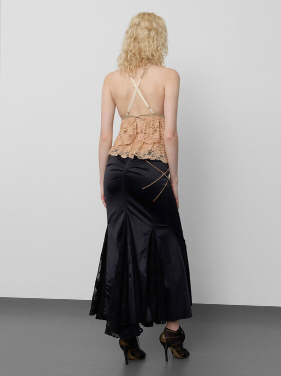 Beige Lace Tiered Cami Top 