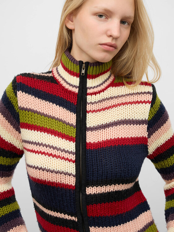 Killah Striped Zip-Up Jumper 