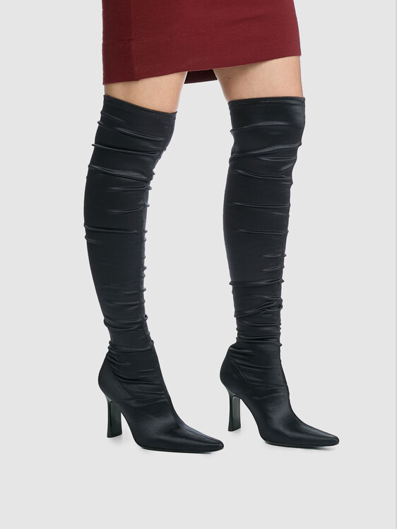 Plein Sud Satin Heeled Boots 