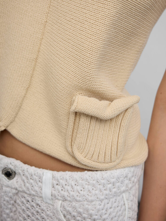 Beige Knitted Vest 