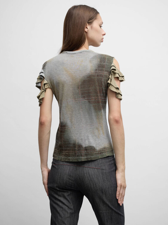Gaetano Navarra Plaid Print Top 